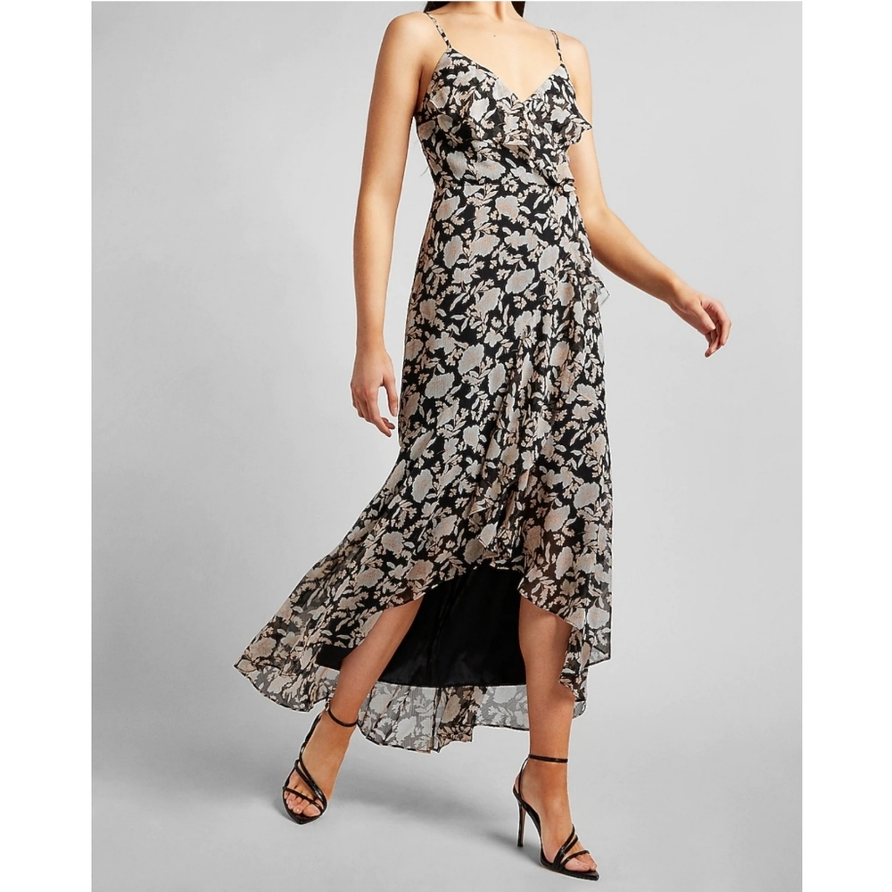 NWT Express Ruffle Wrap Front Maxi Dress